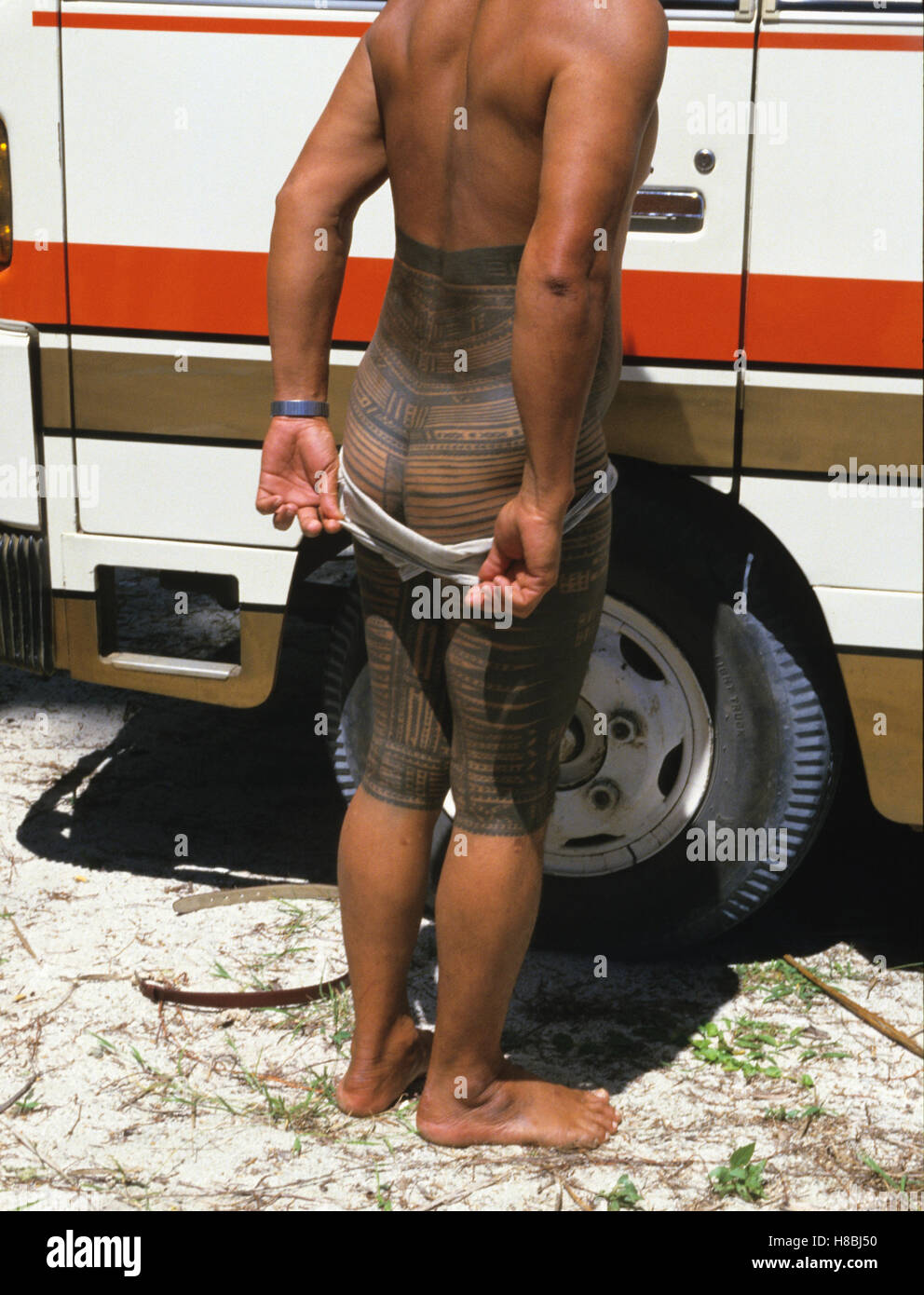 Samoan Tattoo, Schlüssel Taetowierung, Ganzkoerpertaetowierung