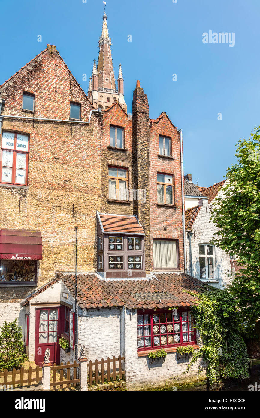 Kleine Spitze-Shop in der Nähe der Kanal Brügge, Belgien Stockfoto