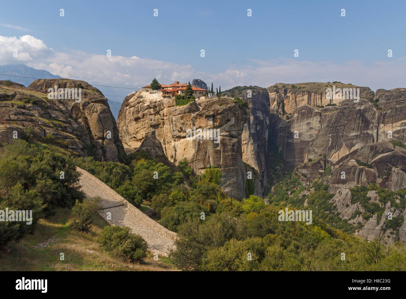 Kloster der Heiligen Dreifaltigkeit in Meteora, Griechenland Stockfoto