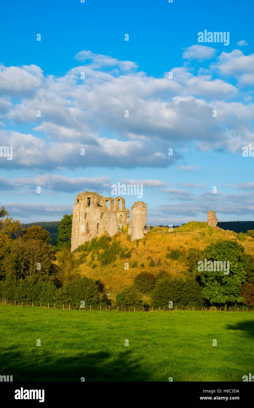 Herbst im Clun Castle in Shropshire, England, Vereinigtes Königreich Stockfoto