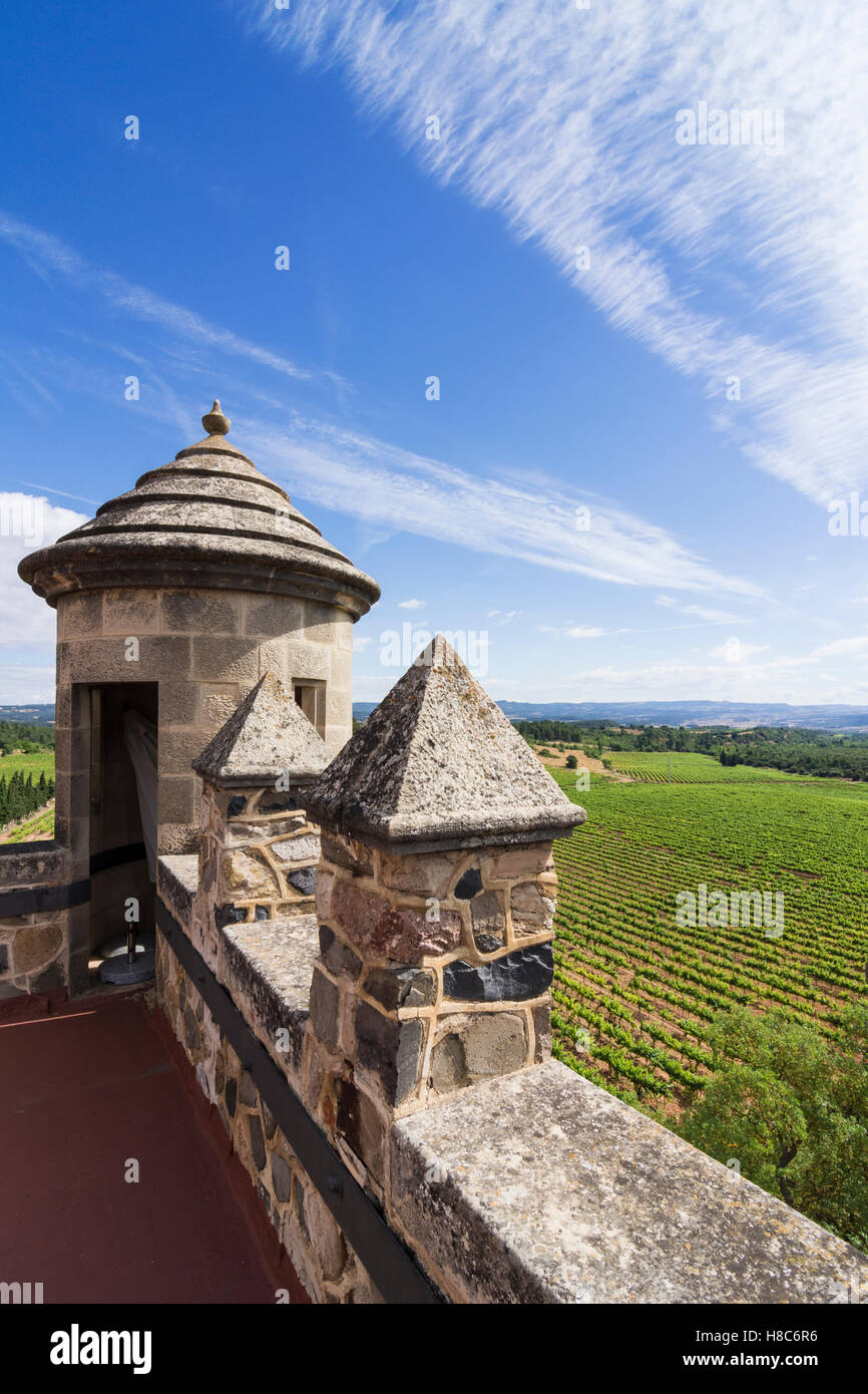 Detail des Castell de Riudabella, Vimbodí, Tarragona, Spanien Stockfoto