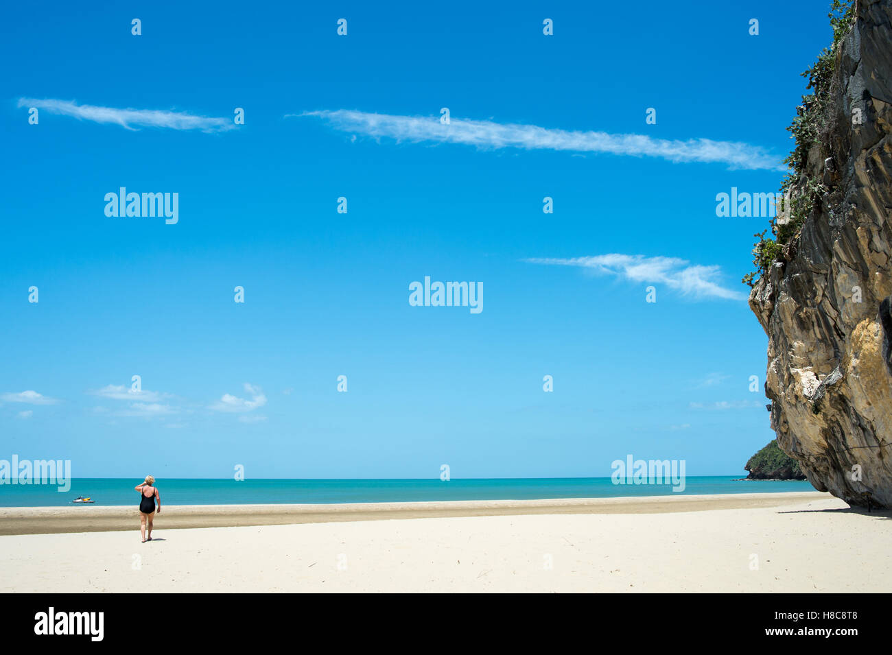 Leben am Strand südlich von Hua Hin Thailand Stockfoto
