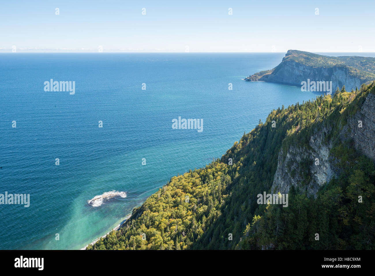 Cap Bon Ami von Mont-Saint-Alban Aussichtspunkt im Forillon Nationalpark, Gaspe Halbinsel, Quebec, Kanada Stockfoto