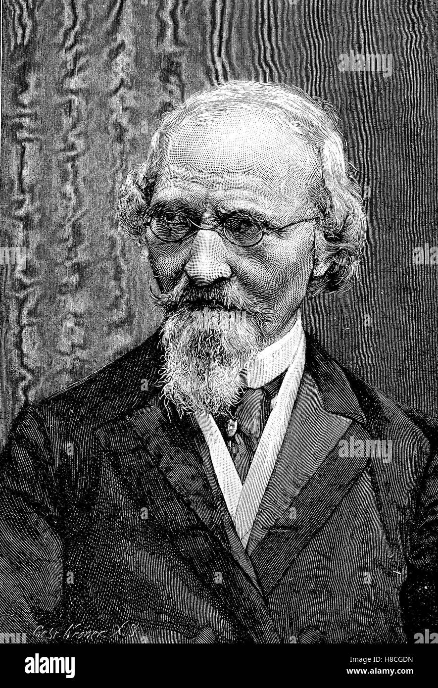 Friedrich Martin von Bodenstedt, war 22. April 1819 - 19. April 1892, ein deutscher Autor, Holzschnitt aus dem Jahre 1892 Stockfoto