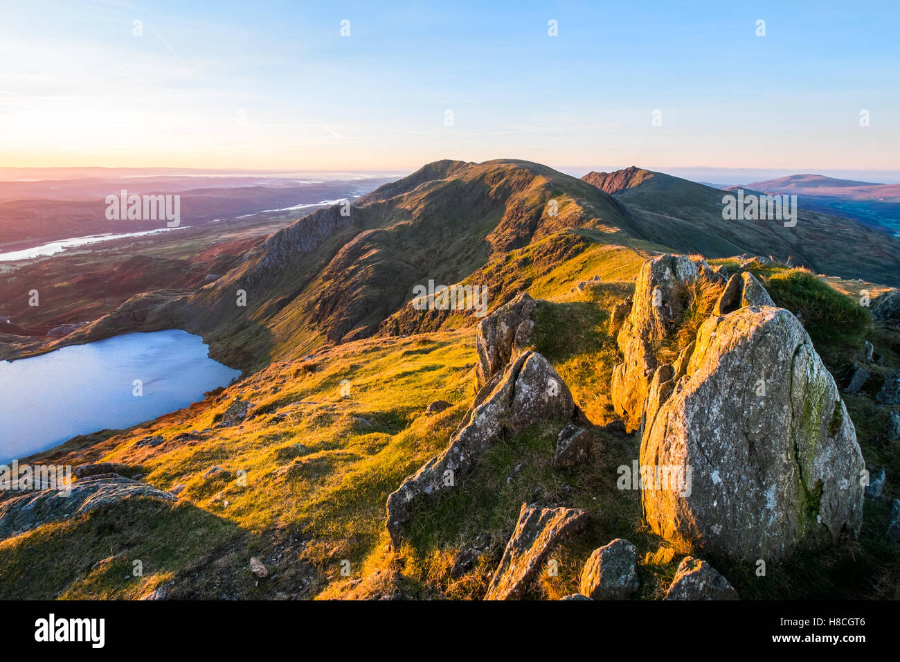 Conniston Alter Mann in der Morgendämmerung, Lake District National Park Stockfoto