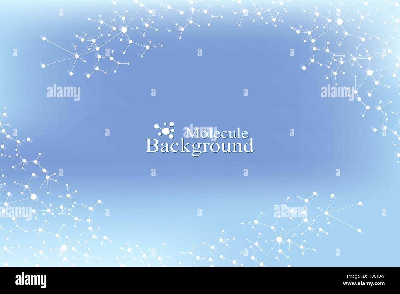 Struktur-Molekül Atom Dna und Kommunikation Hintergrund. Konzept der Neuronen. Verbundene Linien mit Punkten. Illusion-Nervensystem. Medizinische wissenschaftliche Illustration Hintergrund. Stock Vektor