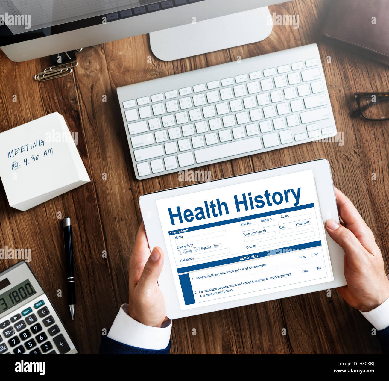 Check Formular Anspruch Geschichte aufzeichnen Gesundheitskonzept Stockfoto