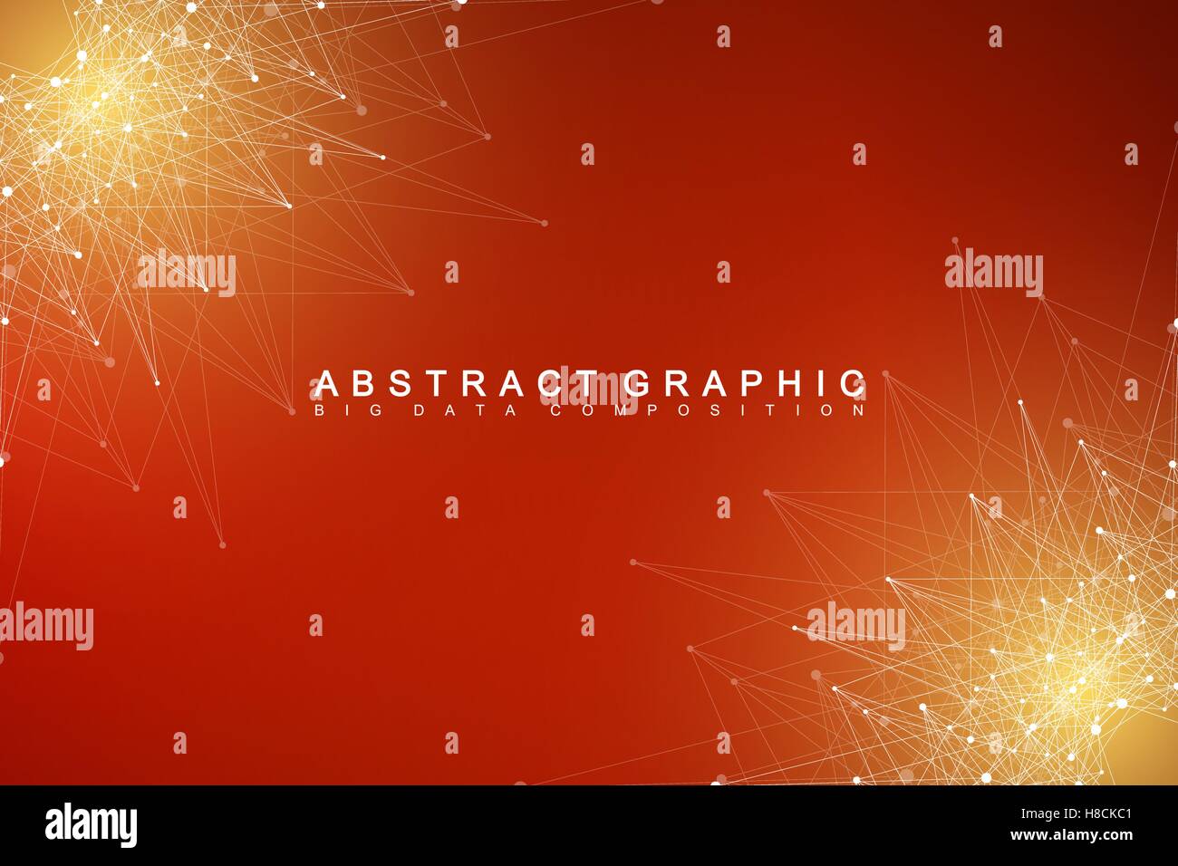 Grafische Zusammenfassung Hintergrund Kommunikation. Große Daten Komplex. Perspektive-Hintergrund der Tiefe. Minimale Array mit Verbindungen Strichen und Punkten. Visualisierung von digitalen Daten. Big-Data-Vektor-Illustration. Stock Vektor