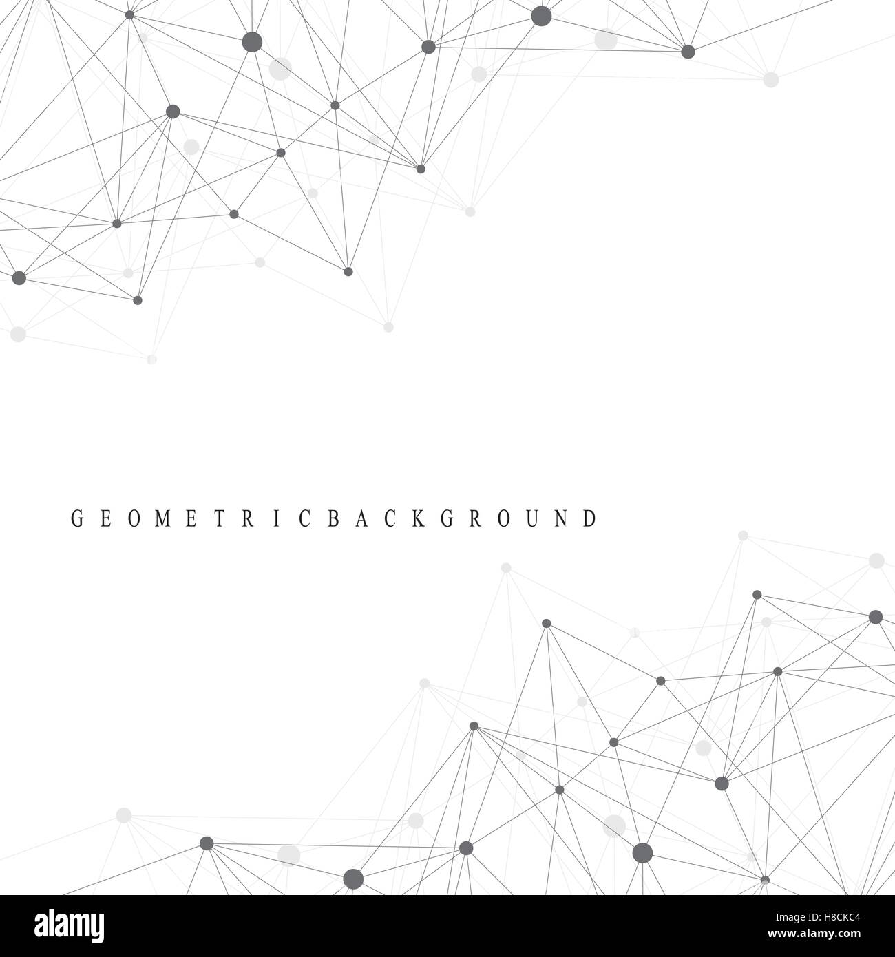 Struktur-Molekül Atom Dna und Kommunikation Hintergrund. Konzept der Neuronen. Verbundene Linien mit Punkten. Illusion-Nervensystem. Medizinische wissenschaftliche Illustration Hintergrund. Stock Vektor