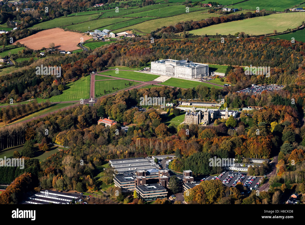 Luftaufnahmen von Stormont Estate Belfast Nordirland Stockfoto