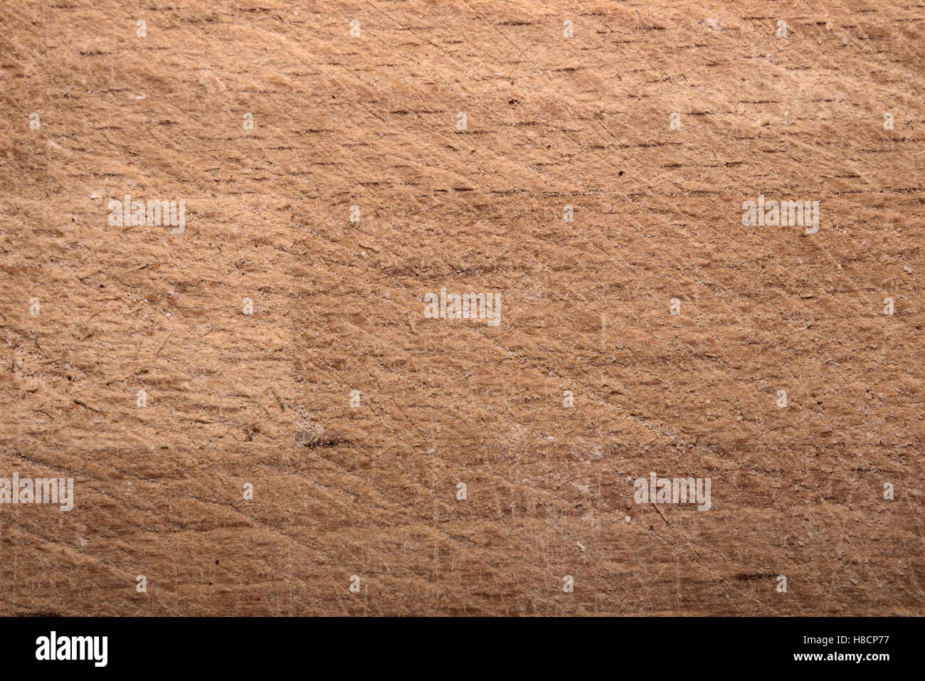 Makroaufnahme einer gerillten Holzlatte. Stockfoto