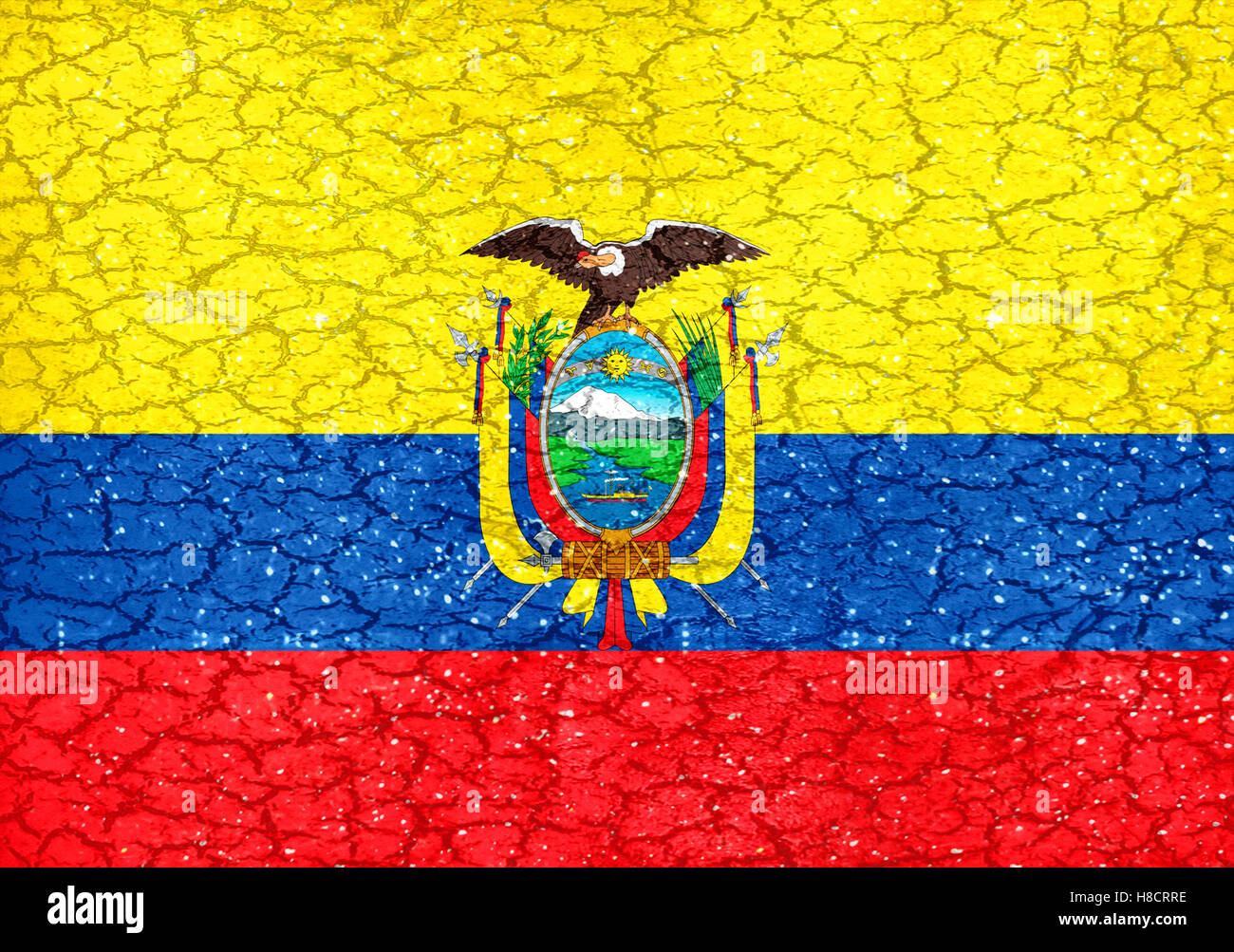 Ecuador Nationalflagge im Grunge-Style-design Stockfoto