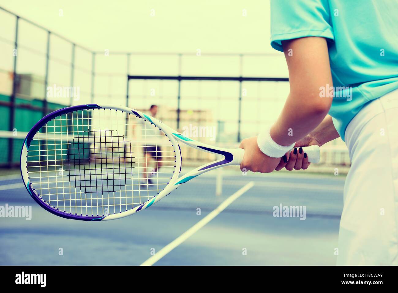 Tennis-Training Coaching Training Sportler aktiv Konzept Stockfoto