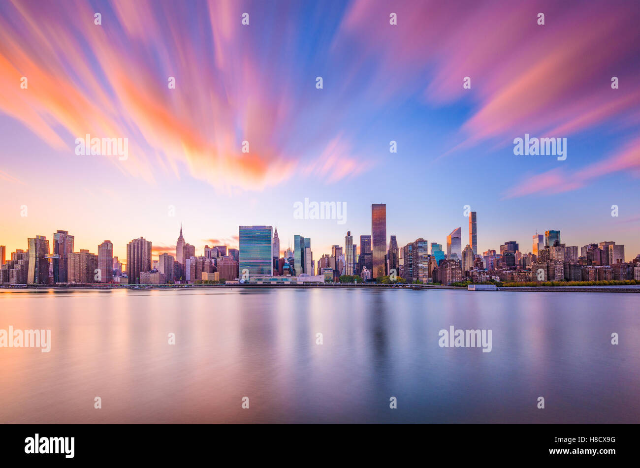 Skyline von New York City. Stockfoto