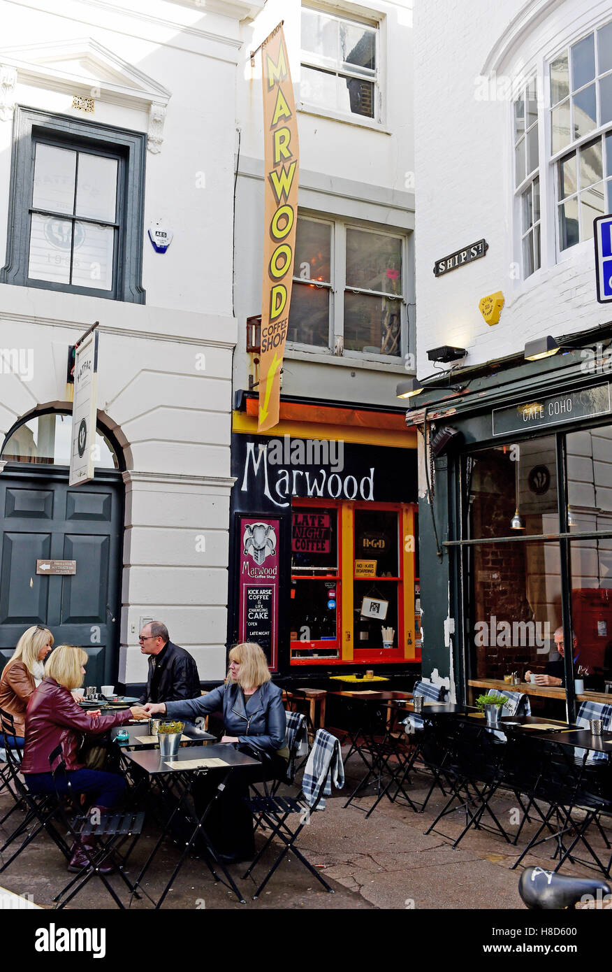 Marwood Coffee Shop in The Lanes Gegend von Brighton UK Stockfoto