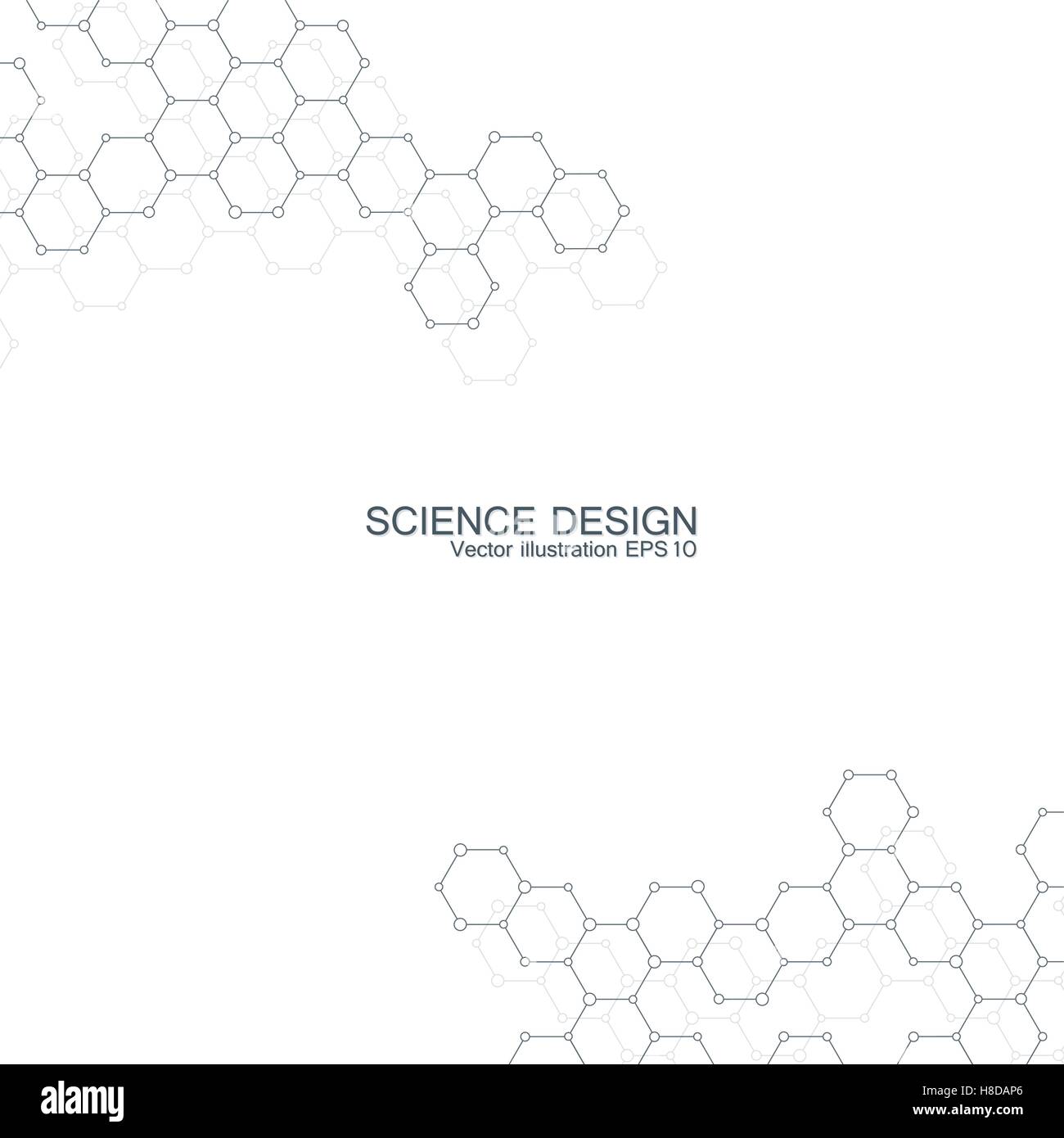 Struktur-Molekül der DNA und Neuronen. Strukturelle Atom. Chemische Verbindungen. Medizin, Wissenschaft, Technologie-Konzept. Geometrischen abstrakten Hintergrund. Vektor-Illustration für Ihr Design. Stock Vektor