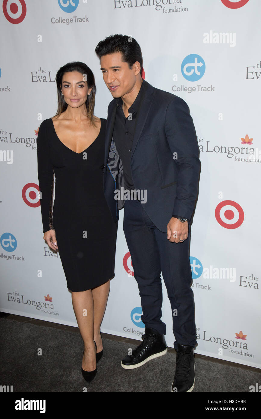 Los Angeles, Kalifornien, USA. 10. November 2016. Courtney Mazza und Mario Lopez besuchen der 5. jährlichen Eva Longoria Foundation Dinner im Four Seasons Hotel Los Angeles in Beverly Hills am 10. November 2016 in Los Angeles, Kalifornien-Credit: The Photo Zugang / Stockfoto
