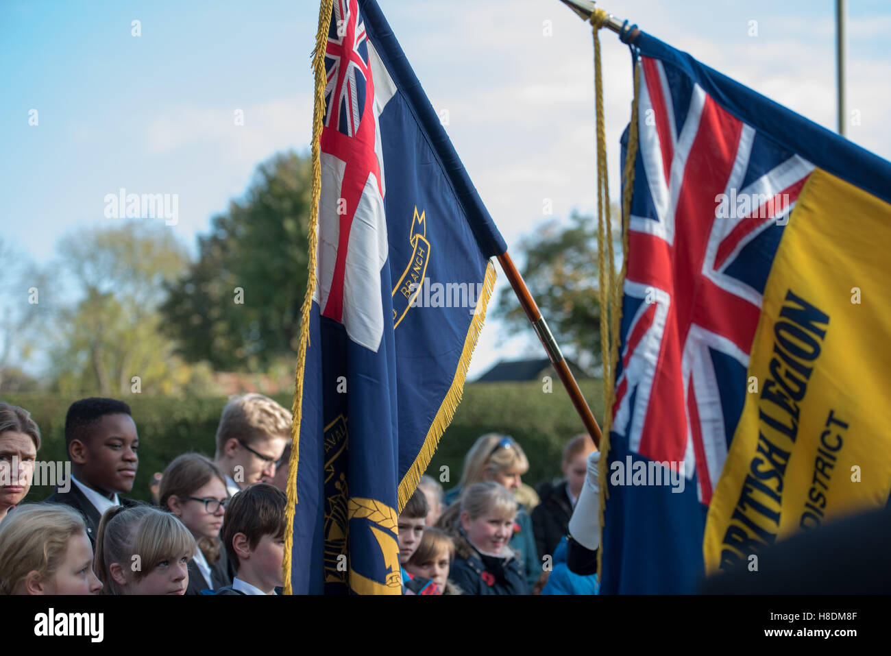Brentwood, Essex, 11. November 2016, britische Legion Standard, s, Tag des Waffenstillstands in Brentwood, Essex Credit: Ian Davidson/Alamy Live-Nachrichten Stockfoto