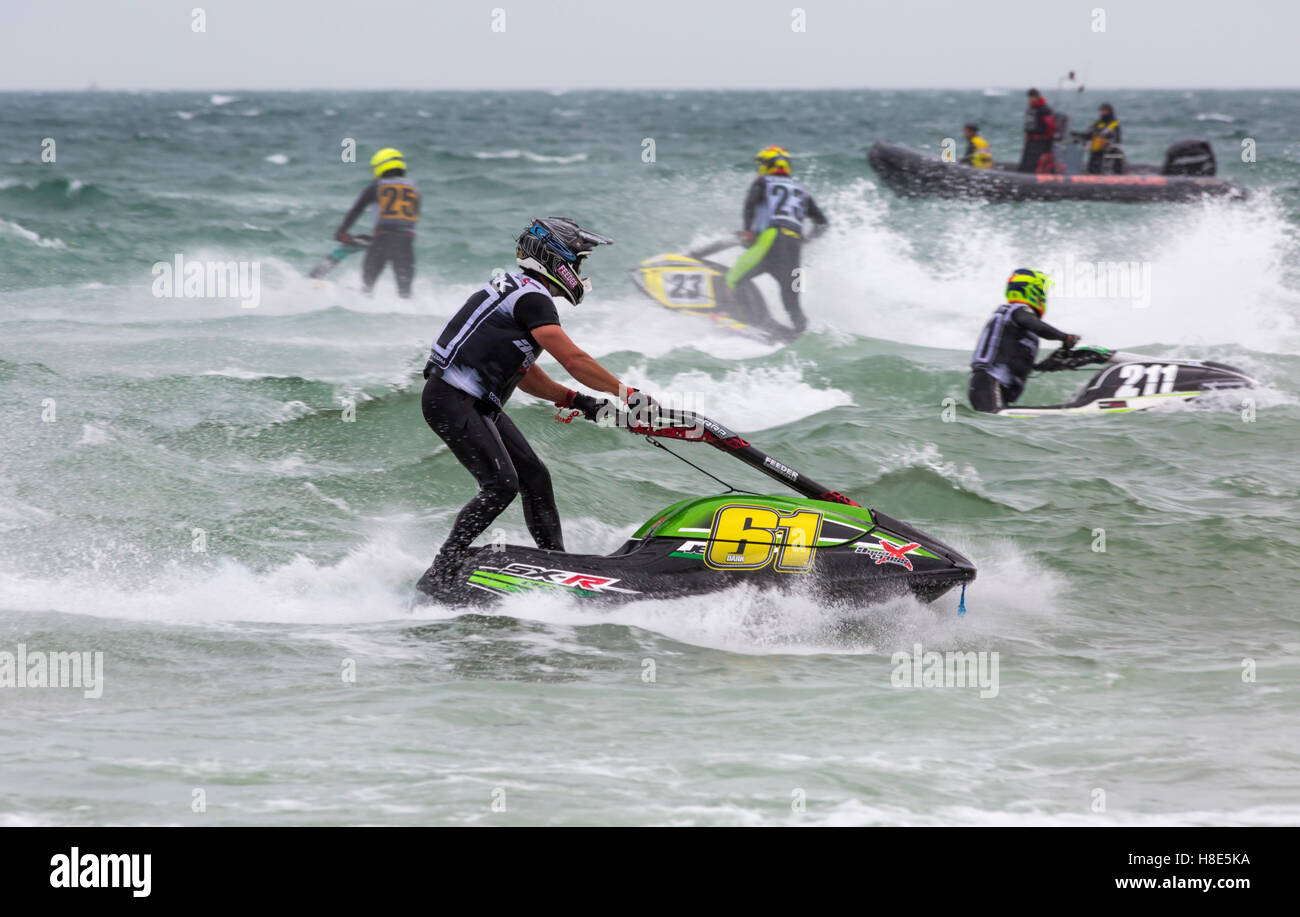 Aqua X Jetski Meisterschaften mit Jetski Rennen, Grand Prix of the Sea in Bournemouth, Dorset UK im September Stockfoto