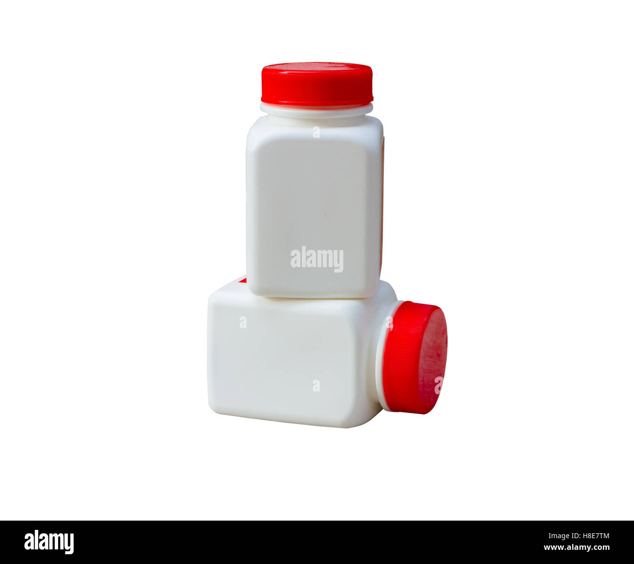 Pillendose weiße kapselflasche aus kunststoff für nahrungsergänzungsmittel