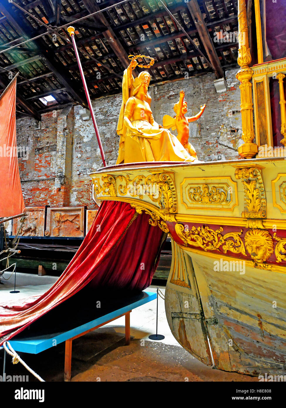 Marinemuseum Venedig canal bürgermeisterlichen Lastkahn Stockfoto