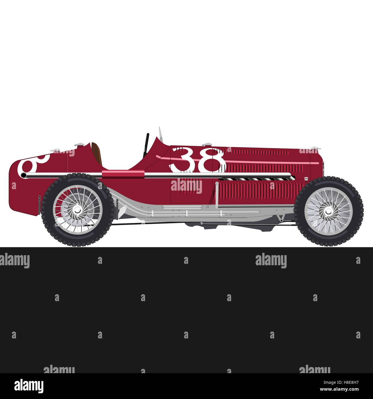 Roten alten Rennwagen Stock Vektor