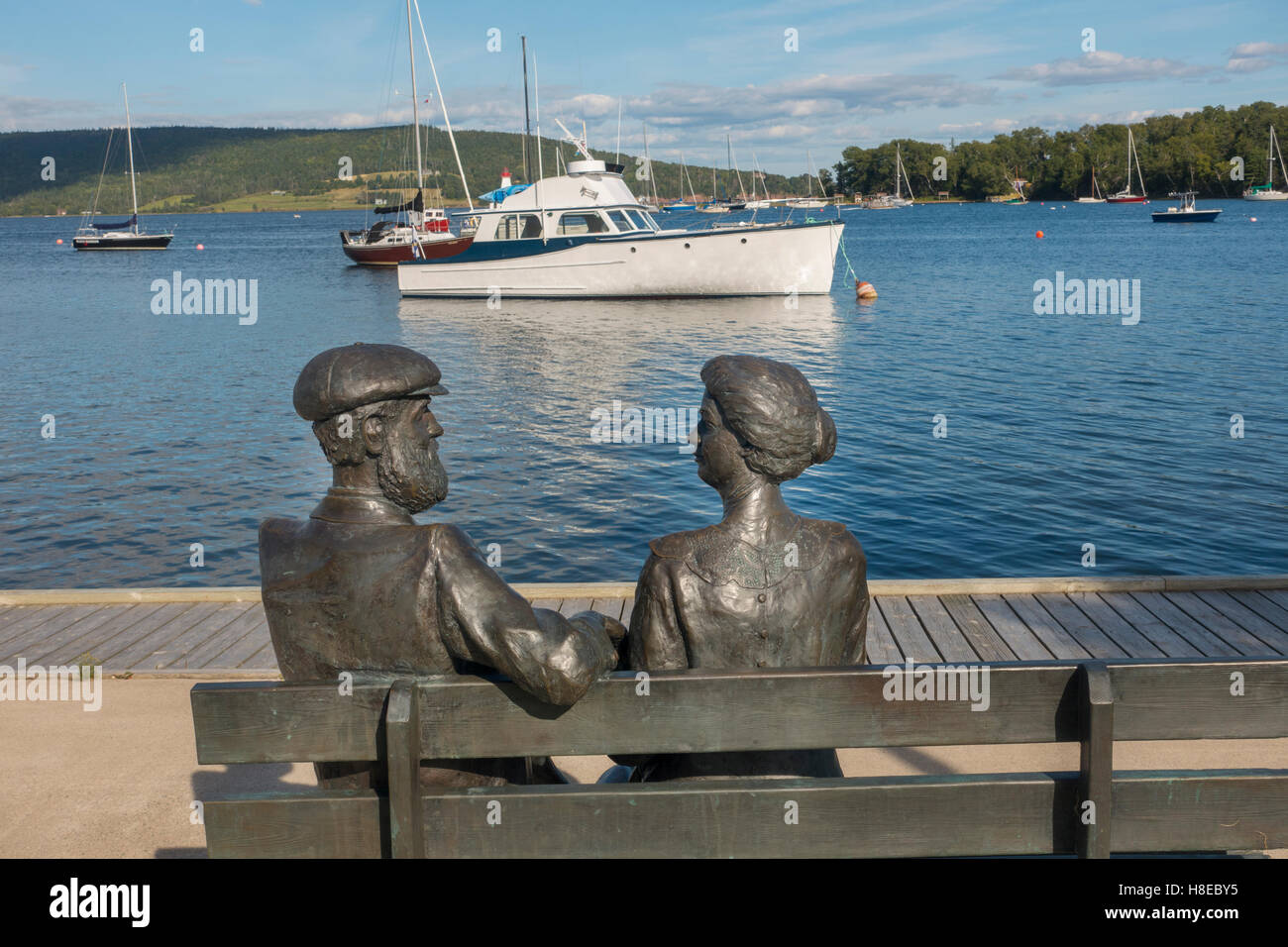 Alexander Graham Bell Mabel Skulptur Baddeck Cape Breton Nova Scotia Stockfoto