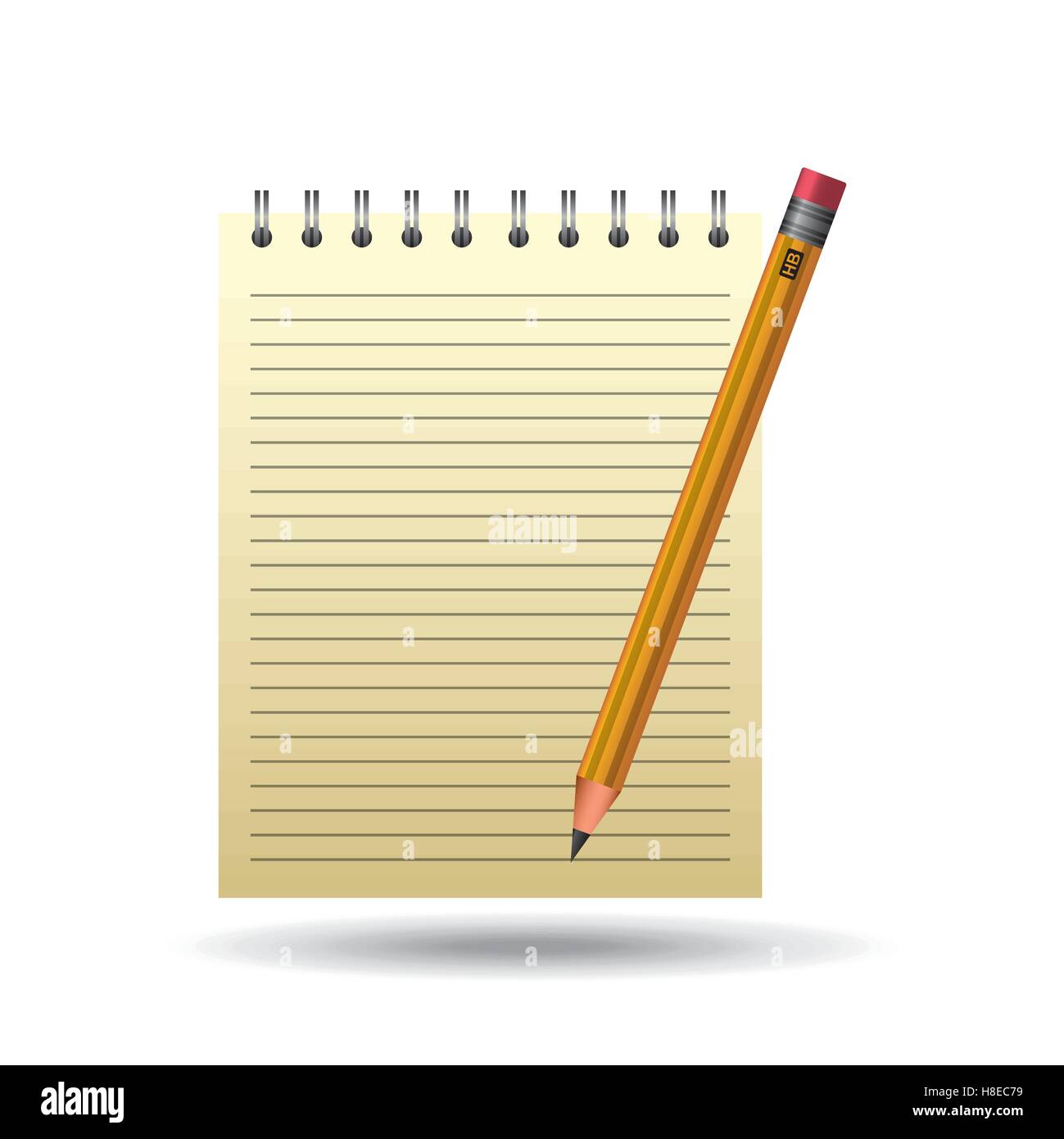 Notizbuch und Bleistift Schule Design Vektor Illustration Eps 10 Stock Vektor