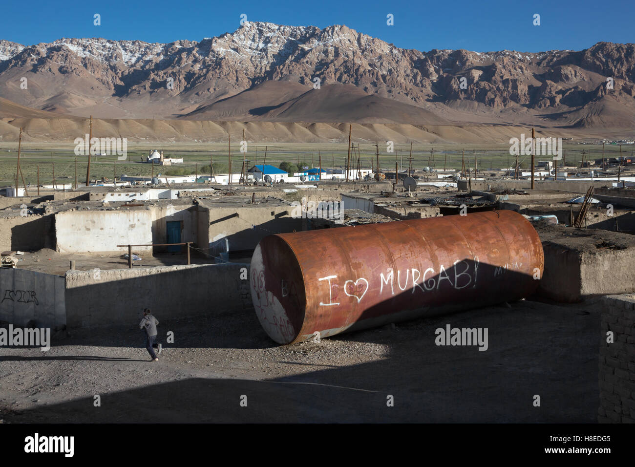 Stadt von Murghab, Pamir Pamir - GBAO Provinz - Tadschikistan-Dach der Welt Stockfoto