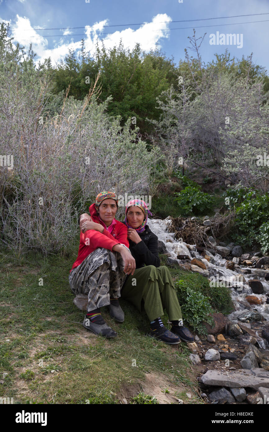 Porträt der Frau in der Pamir Pamir Tadschikistan GBAO Provinz Stockfoto