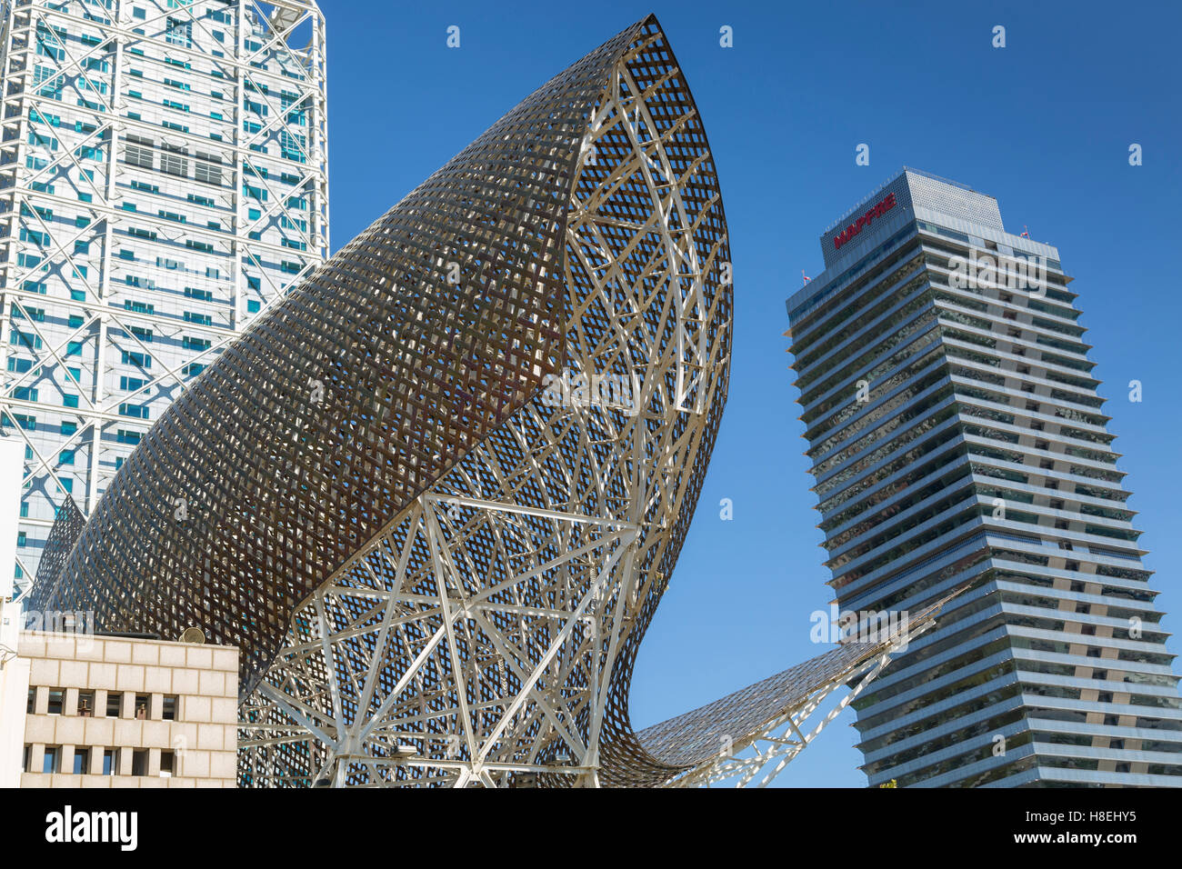 Die Piex d ' or-Skulptur von Frank Gehry, Barcelona, Katalonien, Spanien, Europa Stockfoto