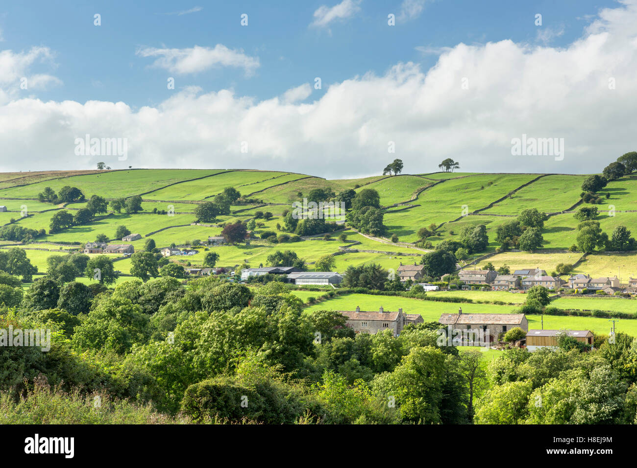 Die entfernten Dorf Thoralby in Wensleydale, The Yorkshire Dales, Yorkshire, England, Vereinigtes Königreich, Europa Stockfoto