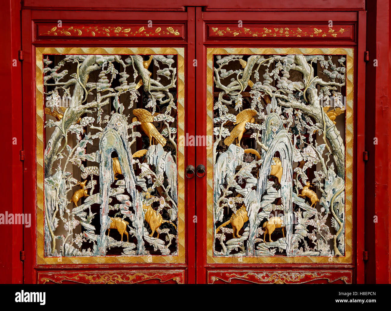 Alte Holztür chinesischen Stil Stockfoto