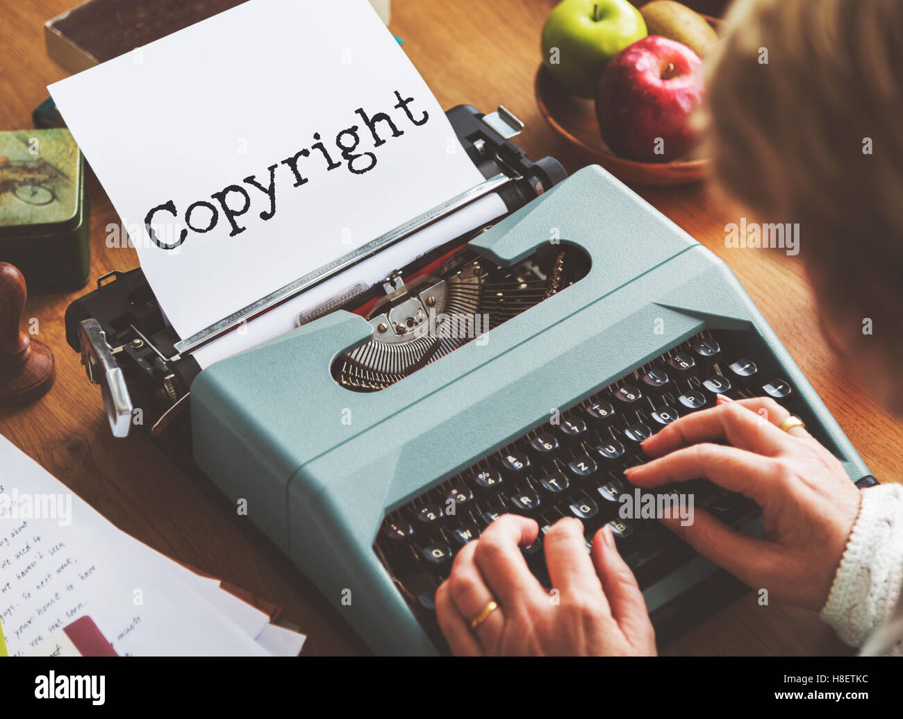 Copyright Identität Marke Wort Marketingkonzept Stockfoto