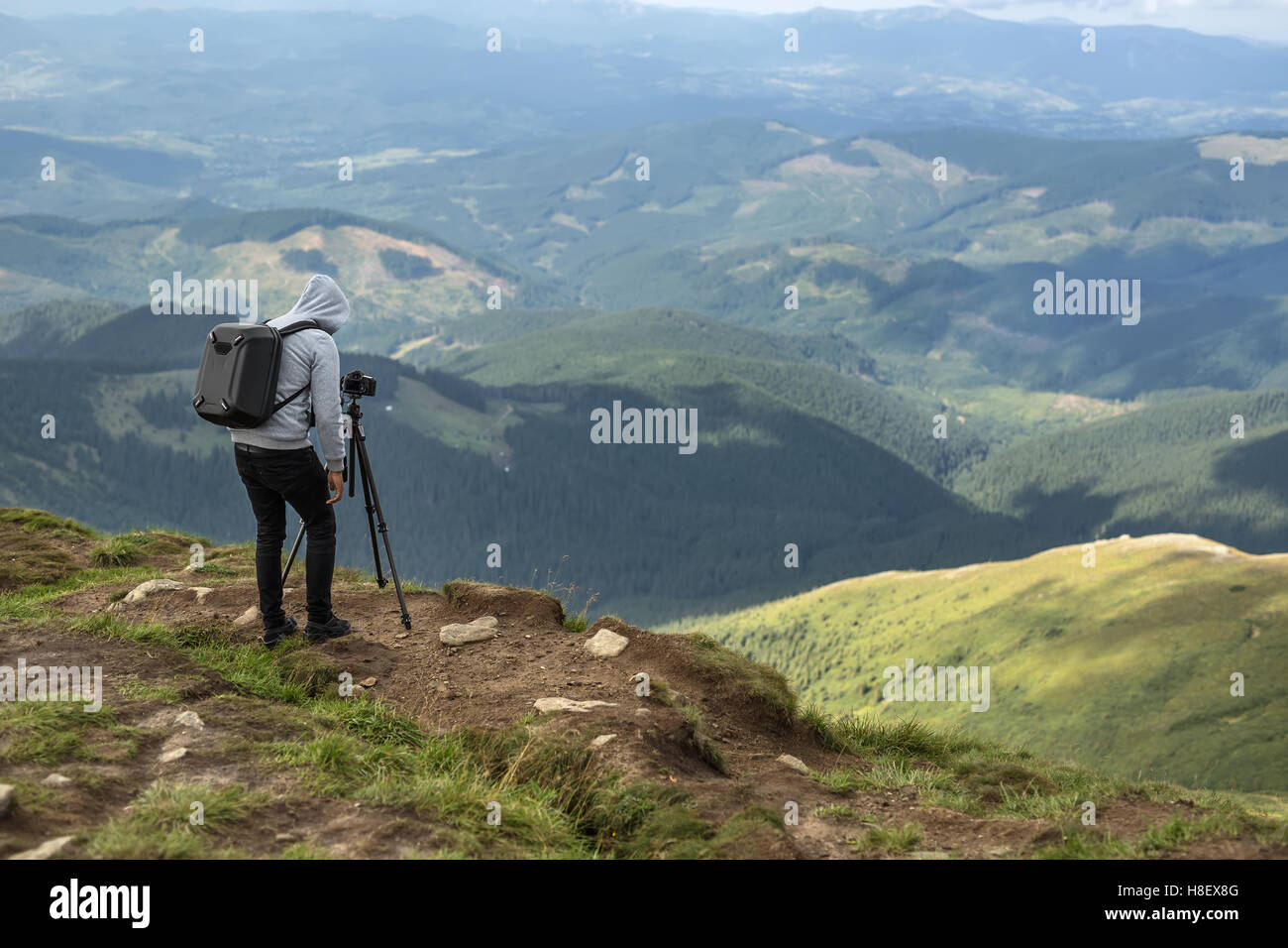 Fotograf in Bergen Stockfoto
