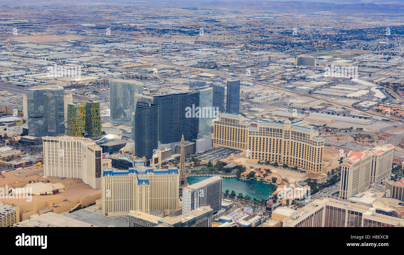 Las Vegas, 30 APR: Luftaufnahme des schönen Gebäudes und Casino am 30. April 2016 in Las Vegas Stockfoto