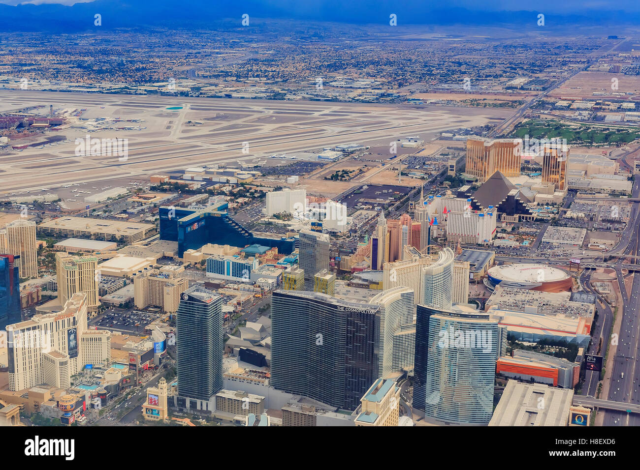 Las Vegas, 30 APR: Luftaufnahme des schönen Gebäudes und Casino am 30. April 2016 in Las Vegas Stockfoto