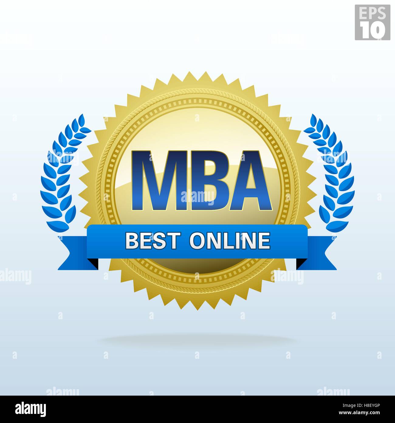 Am besten Online-Master of Business Administration Gold Seal Stock Vektor