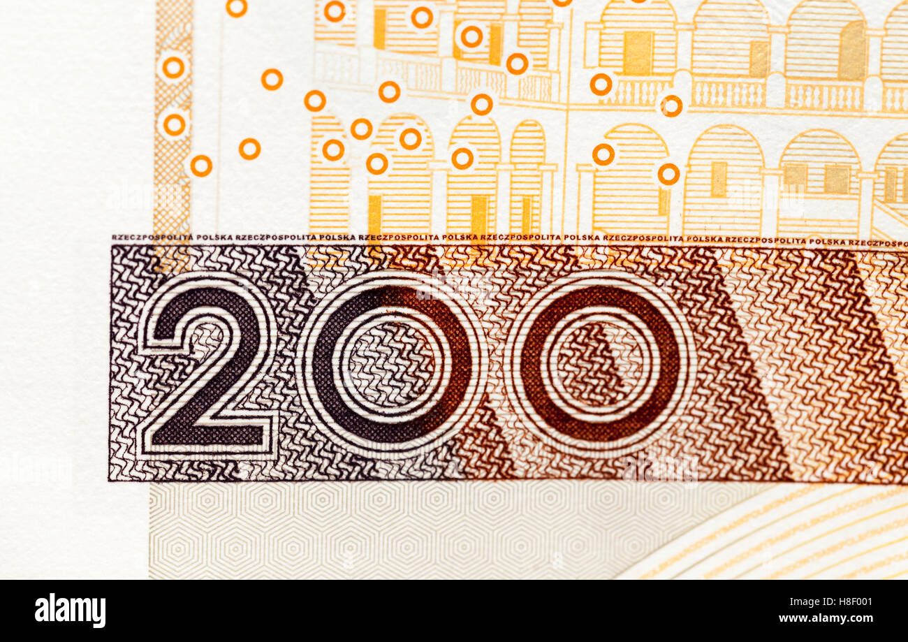 Polnischer Zloty closeup Stockfoto