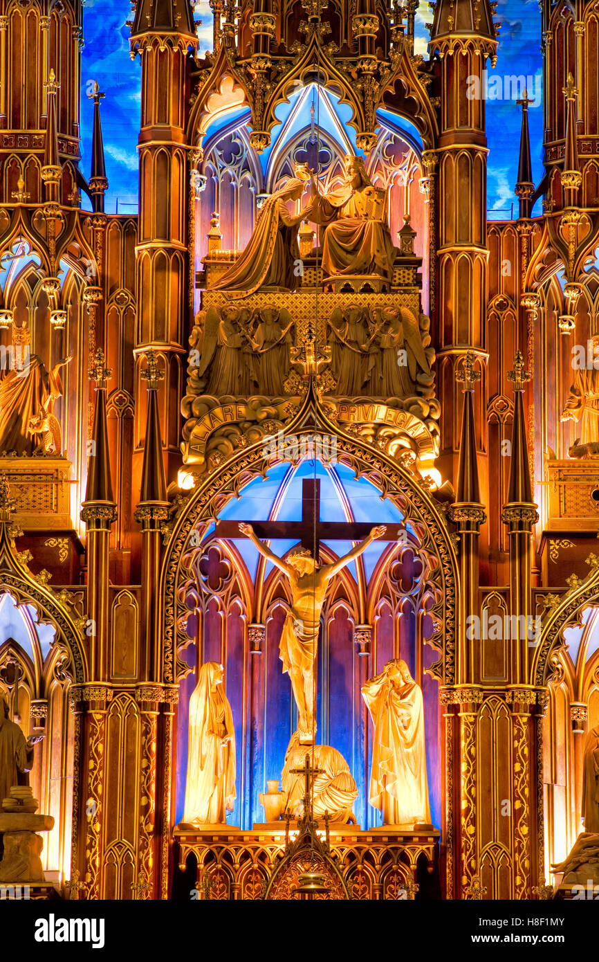 Basilika Notre-Dame, Montreal, Kanada Stockfoto