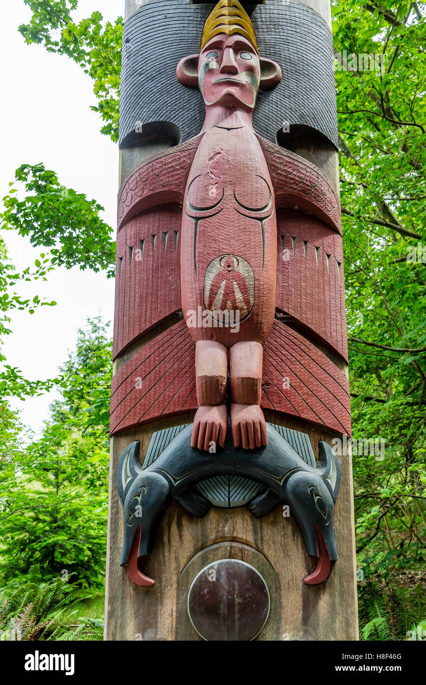 Totem der alten Inuit in Alaska Stockfoto