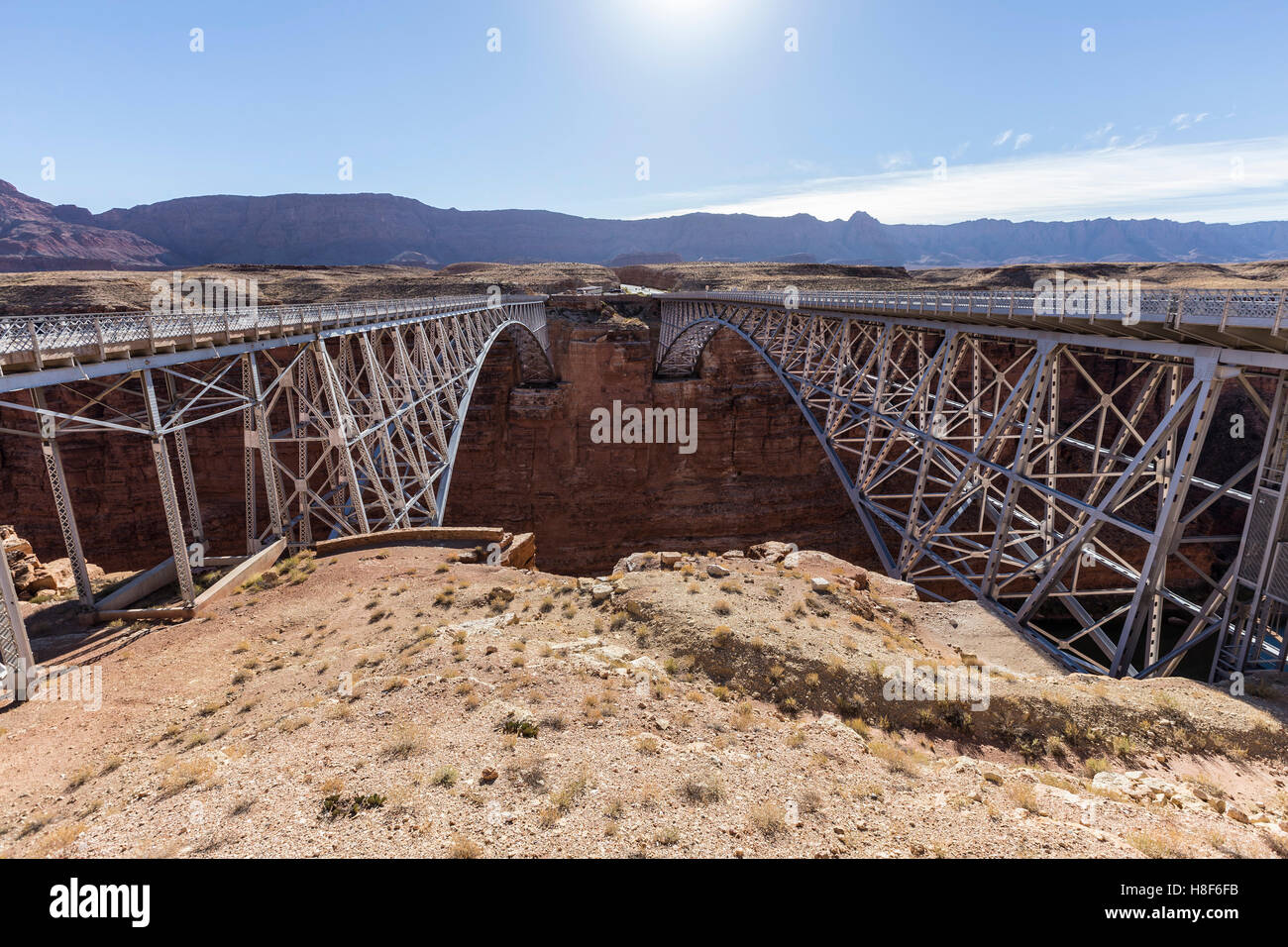 Marble Canyon Brücken in der Nähe von Glen Canyon National Recreation Area in Northern Arizona. Stockfoto