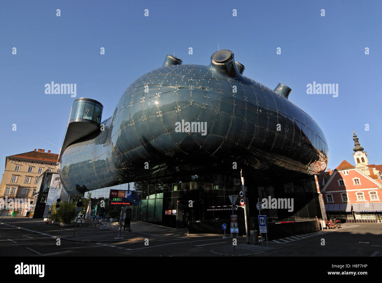 Modernes Gebäude des Kunsthauses, Museum für Gegenwartskunst, von den Architekten Peter Cook und Colin Fournier, Graz, Steiermark, Österreich Stockfoto