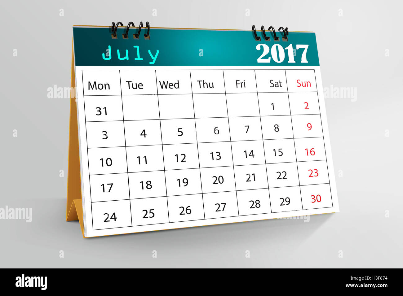 Desktop Kalender Design - Juli 2017 Stockfoto