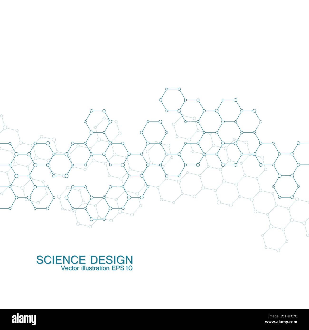 Struktur-Molekül der DNA und Neuronen. Strukturelle Atom. Chemische Verbindungen. Medizin, Wissenschaft, Technologie-Konzept. Geometrischen abstrakten Hintergrund. Vektor-Illustration für Ihr Design. Stock Vektor