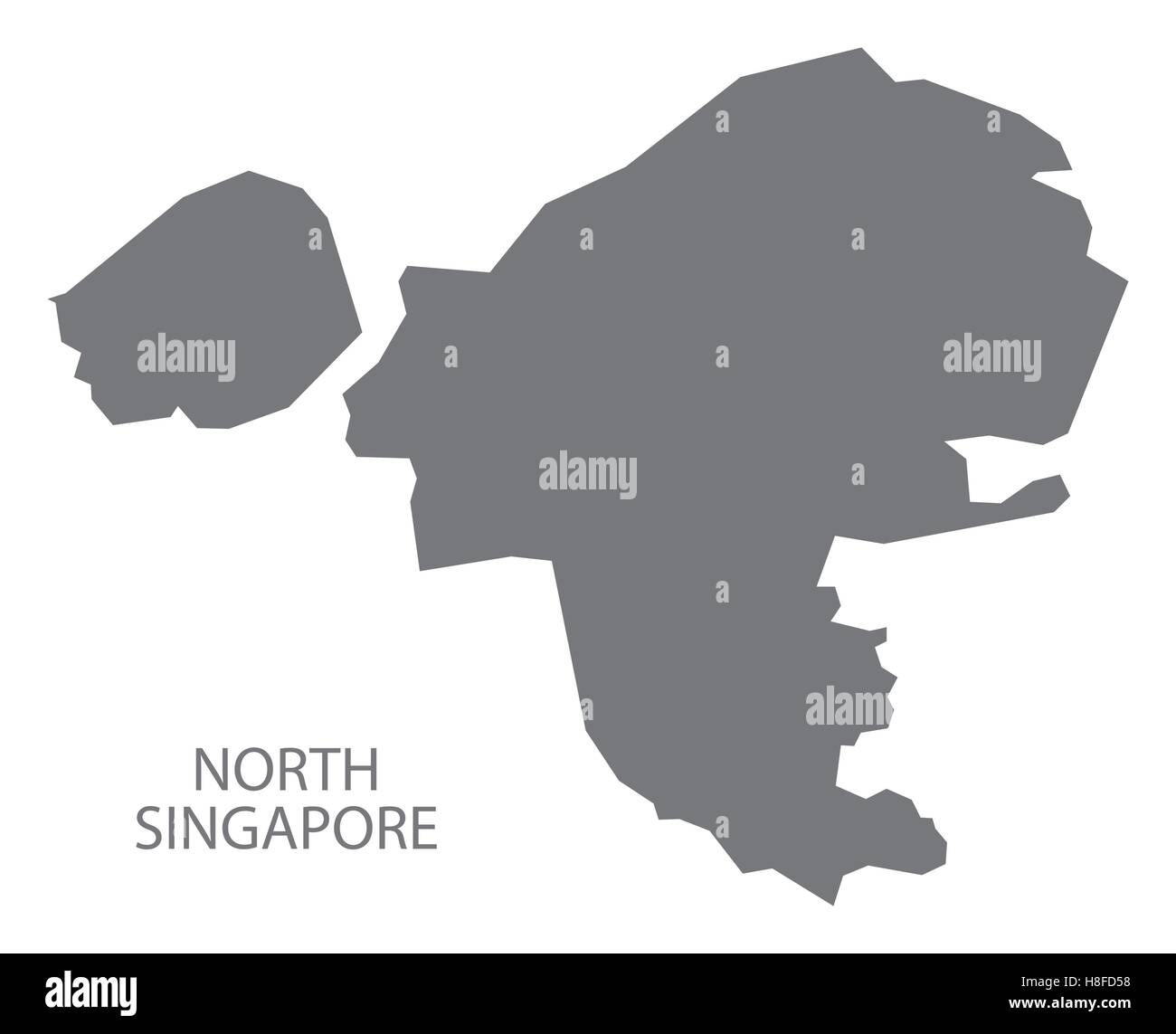 Norden Singapur Karte grau Stock Vektor