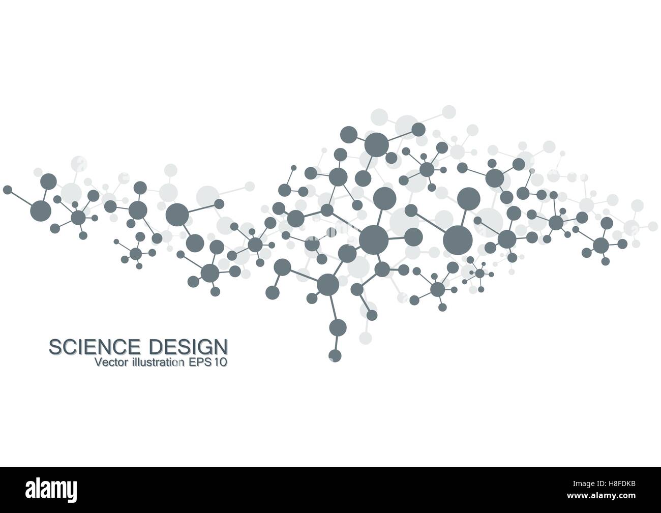 Struktur-Molekül der DNA und Neuronen. Strukturelle Atom. Chemische Verbindungen. Medizin, Wissenschaft, Technologie-Konzept. Geometrischen abstrakten Hintergrund. Vektor-Illustration für Ihr Design. Stock Vektor