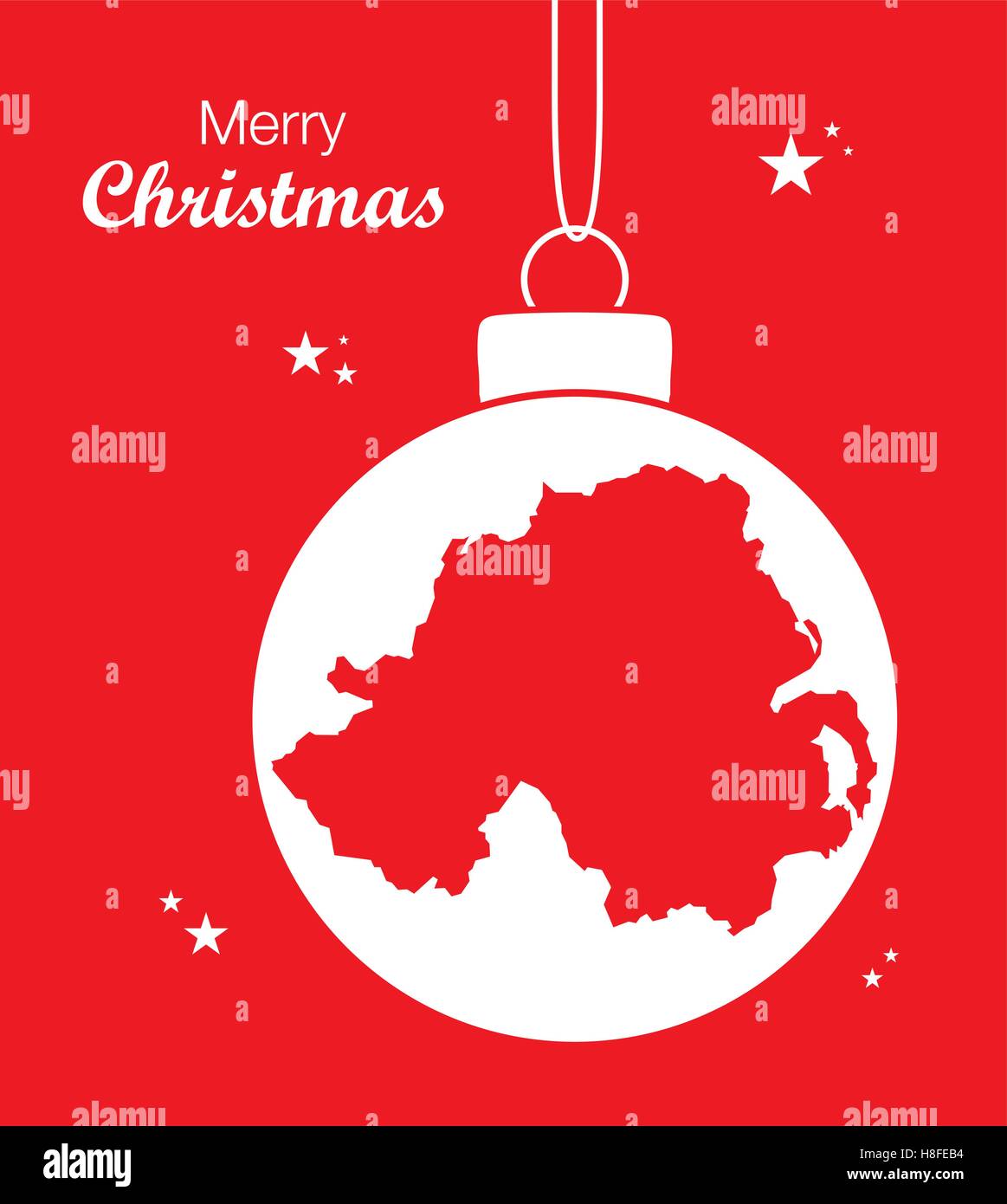 Frohe Weihnachten-Karte-Nordirland Stock Vektor