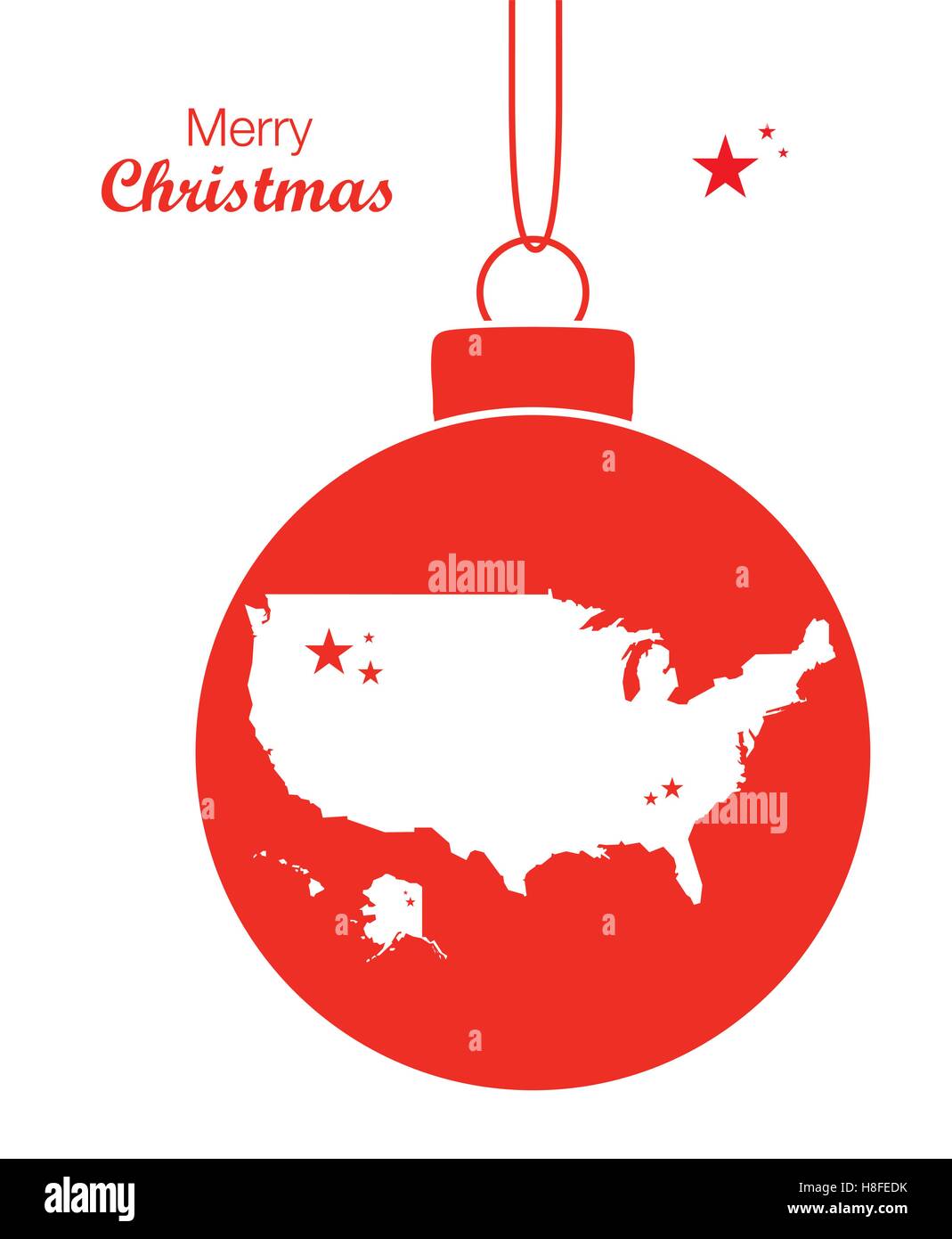 Frohe Weihnachten Karte USA Stock Vektor