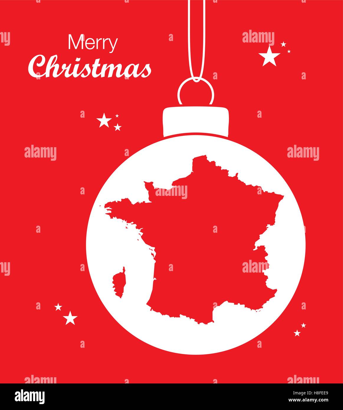 Frohe Weihnachten Karte Frankreich Stock-Vektorgrafik - Alamy